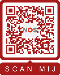Rode QR-code met NOS logo.