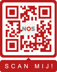 Rode QR-code met NOS logo.